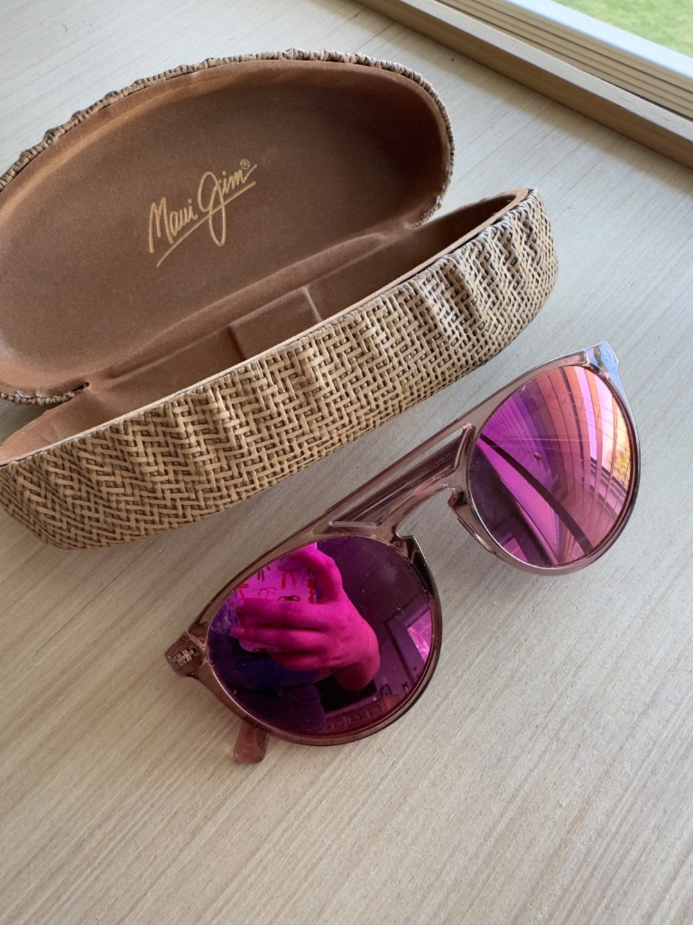 Maui Jim Ah Dang MJ 781-12C Round Polarized Sunglasses Maui Rose Lens 51.5mm (A)